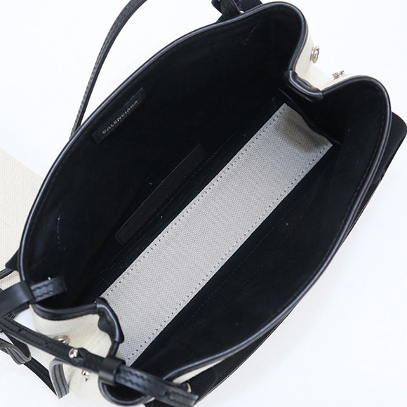 Balenciaga Navy Cabas XS Tote Bag White - Picture 6 of 16